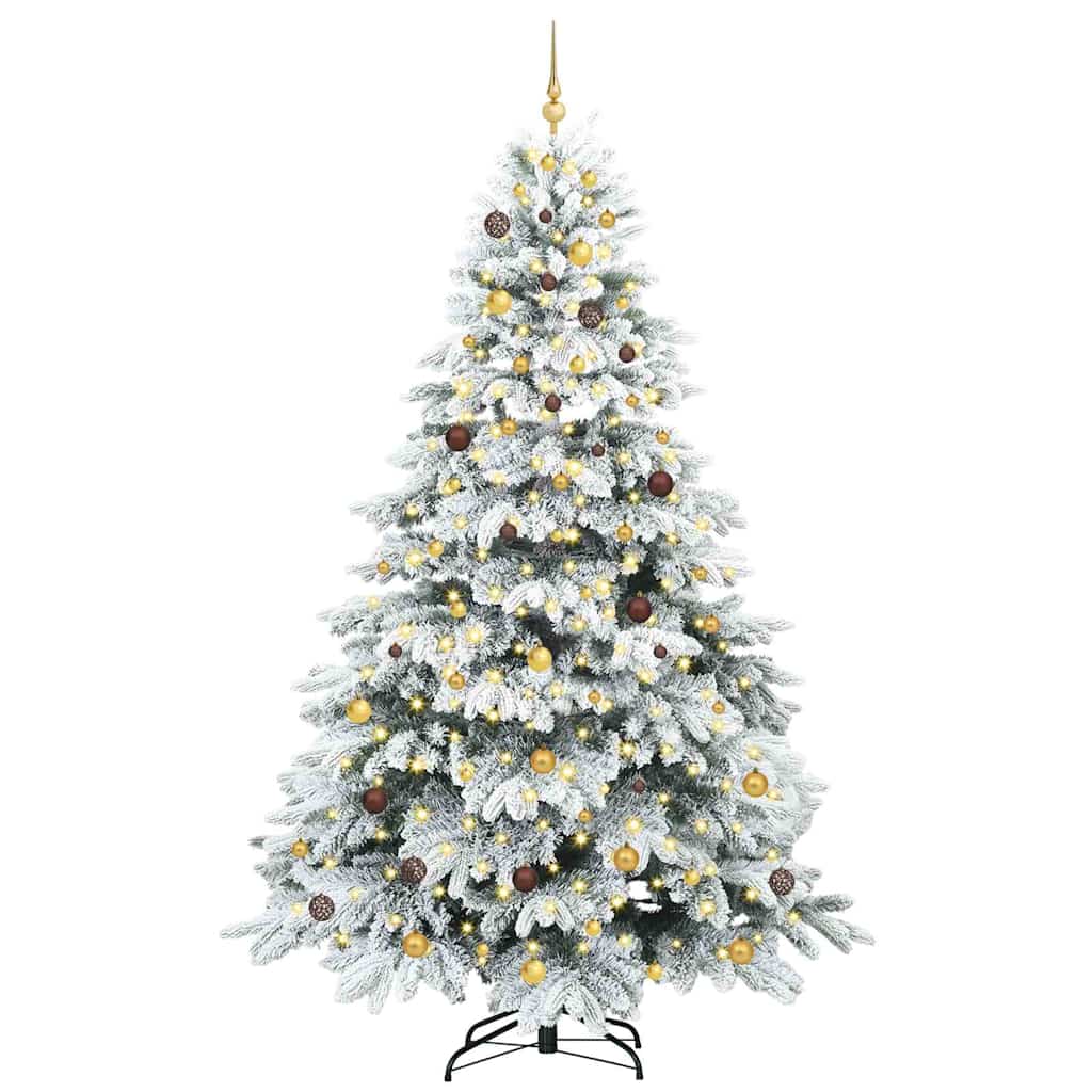 Artificial Christmas Tree with 300 LEDs White 240 cm PE and PVC