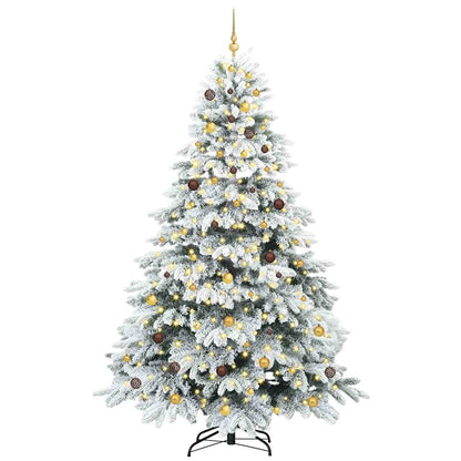 Artificial Christmas Tree with 300 LEDs White 240 cm PE and PVC
