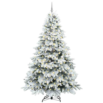 Artificial Christmas Tree with 300 LEDs White 240 cm PE and PVC