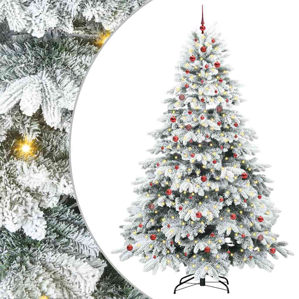 Artificial Christmas Tree with 300 LEDs White 240 cm PE and PVC