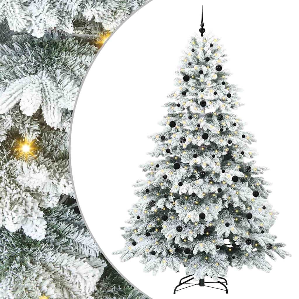 Artificial Christmas Tree with 300 LEDs White 240 cm PE and PVC