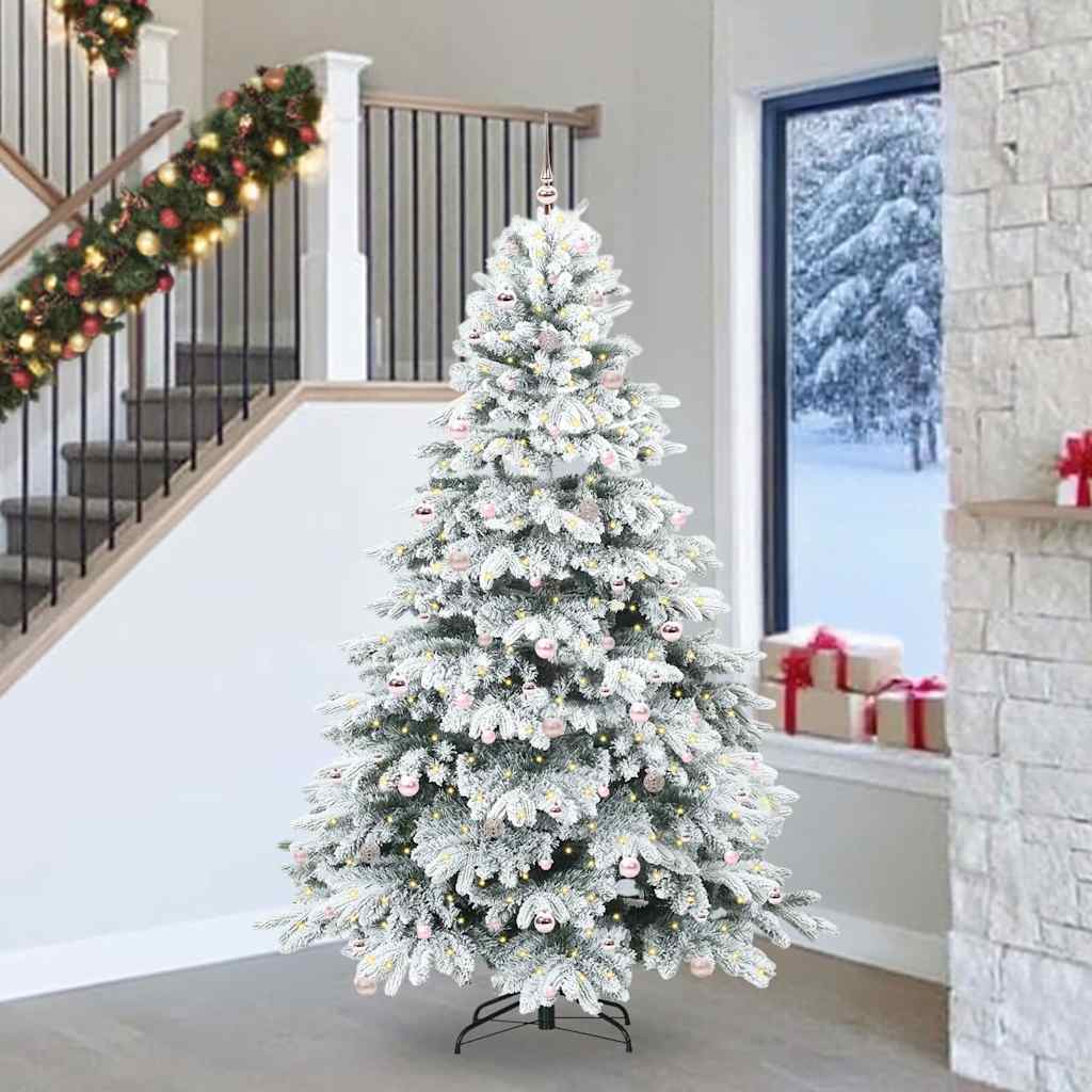 Artificial Christmas Tree with 300 LEDs White 240 cm PE and PVC