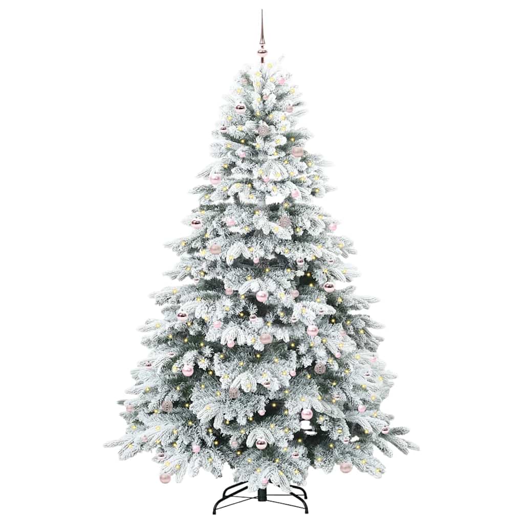 Artificial Christmas Tree with 300 LEDs White 240 cm PE and PVC