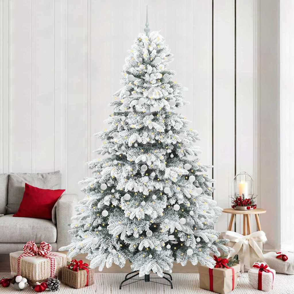 Artificial Christmas Tree with 300 LEDs White 240 cm PE and PVC