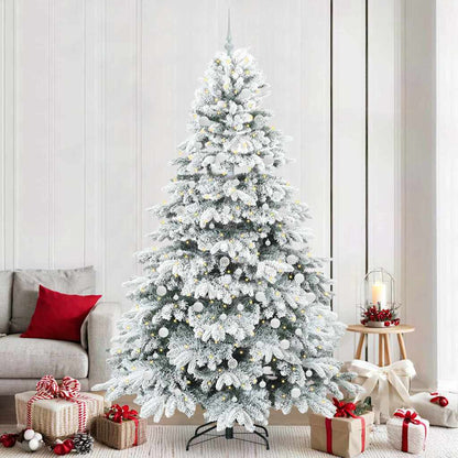 Artificial Christmas Tree with 300 LEDs White 240 cm PE and PVC