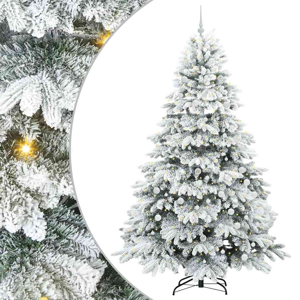 Artificial Christmas Tree with 300 LEDs White 240 cm PE and PVC