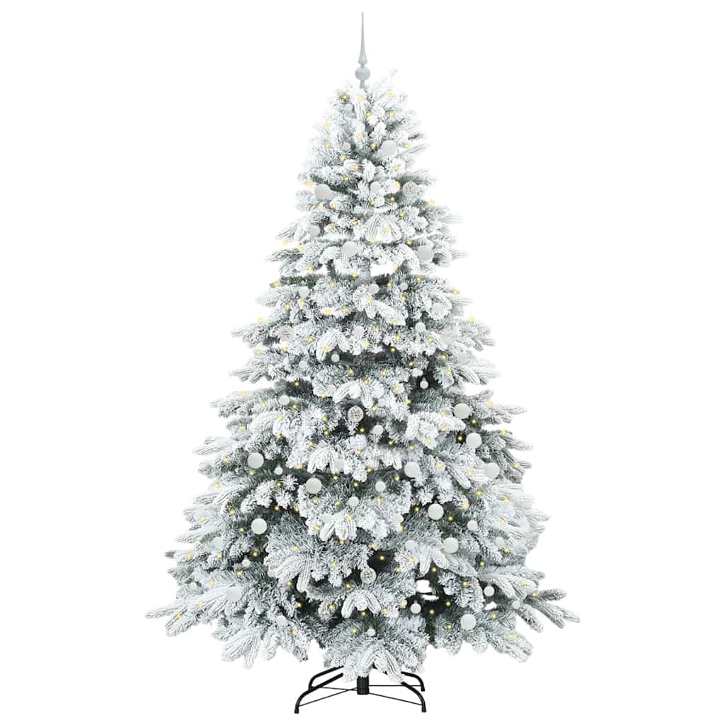 Artificial Christmas Tree with 300 LEDs White 240 cm PE and PVC