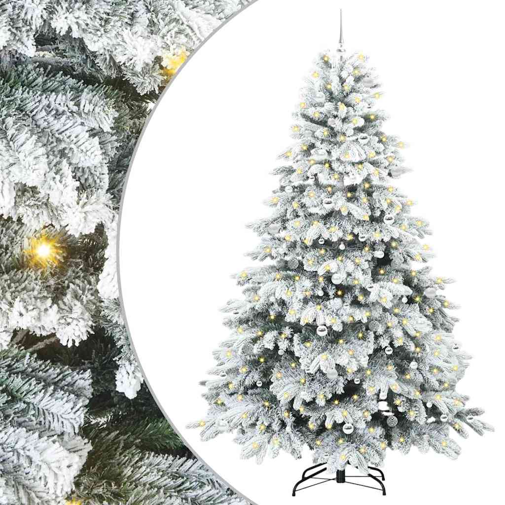 Artificial Christmas Tree with 300 LEDs White 240 cm PE and PVC