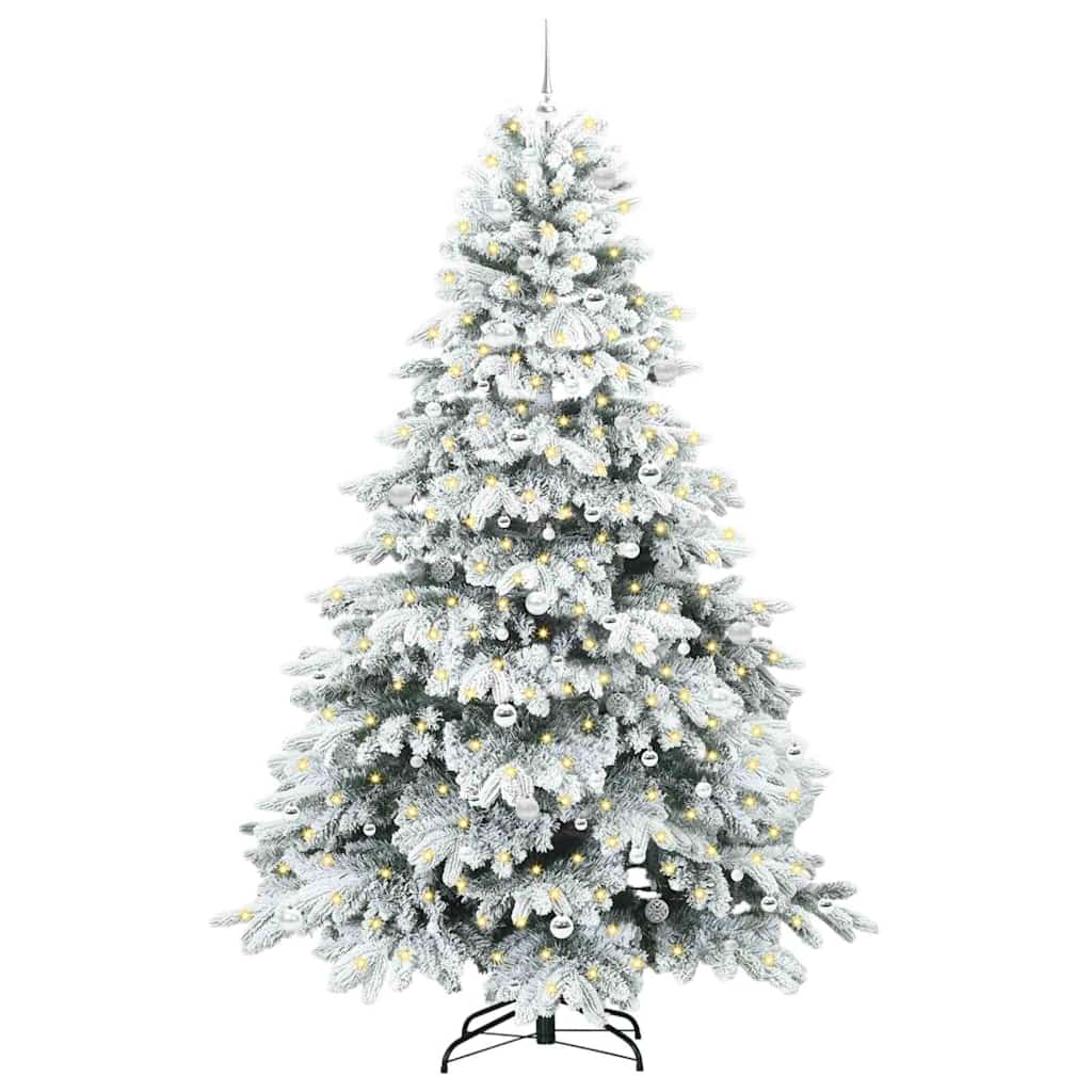 Artificial Christmas Tree with 300 LEDs White 240 cm PE and PVC