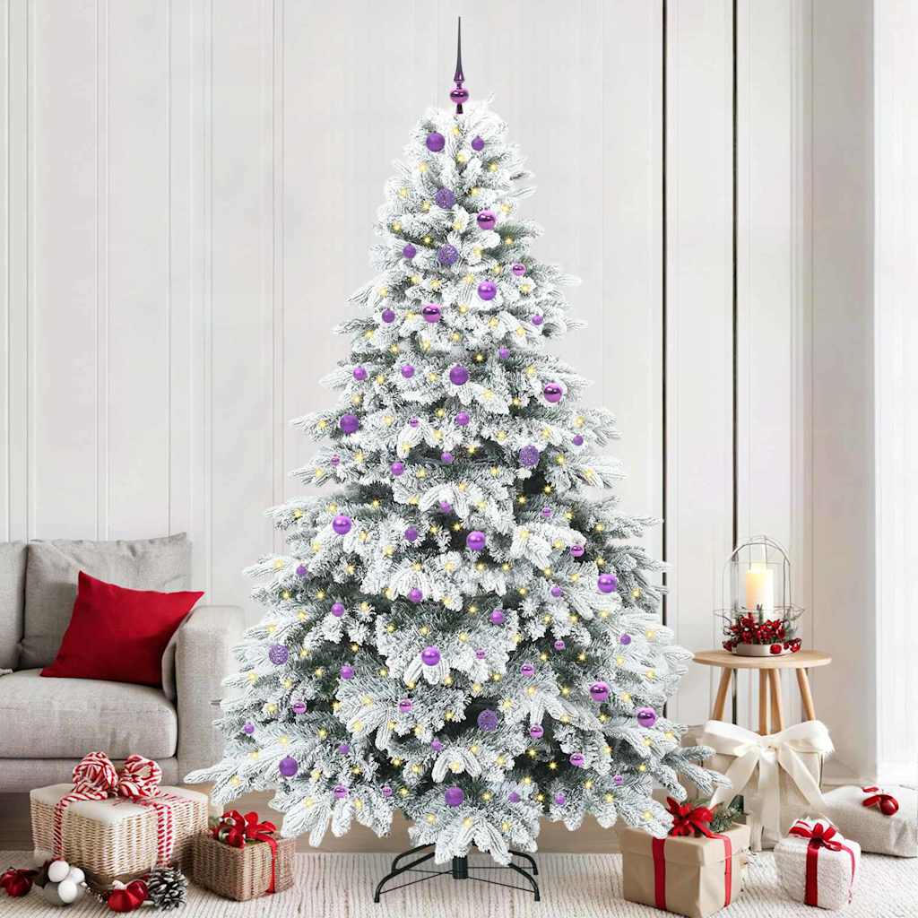 Artificial Christmas Tree with 300 LEDs White 240 cm PE and PVC