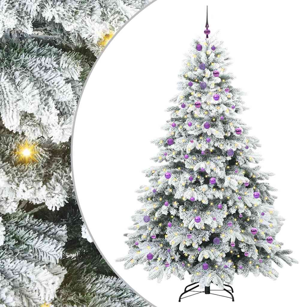 Artificial Christmas Tree with 300 LEDs White 240 cm PE and PVC
