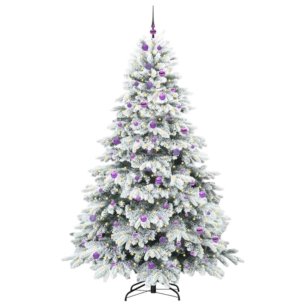 Artificial Christmas Tree with 300 LEDs White 240 cm PE and PVC