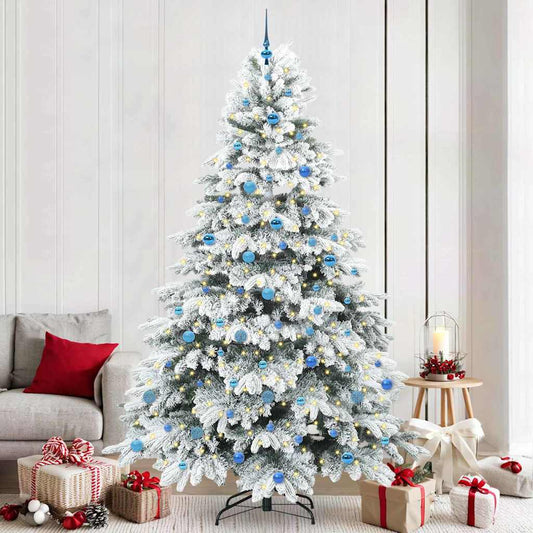Artificial Christmas Tree with 300 LEDs White 240 cm PE and PVC