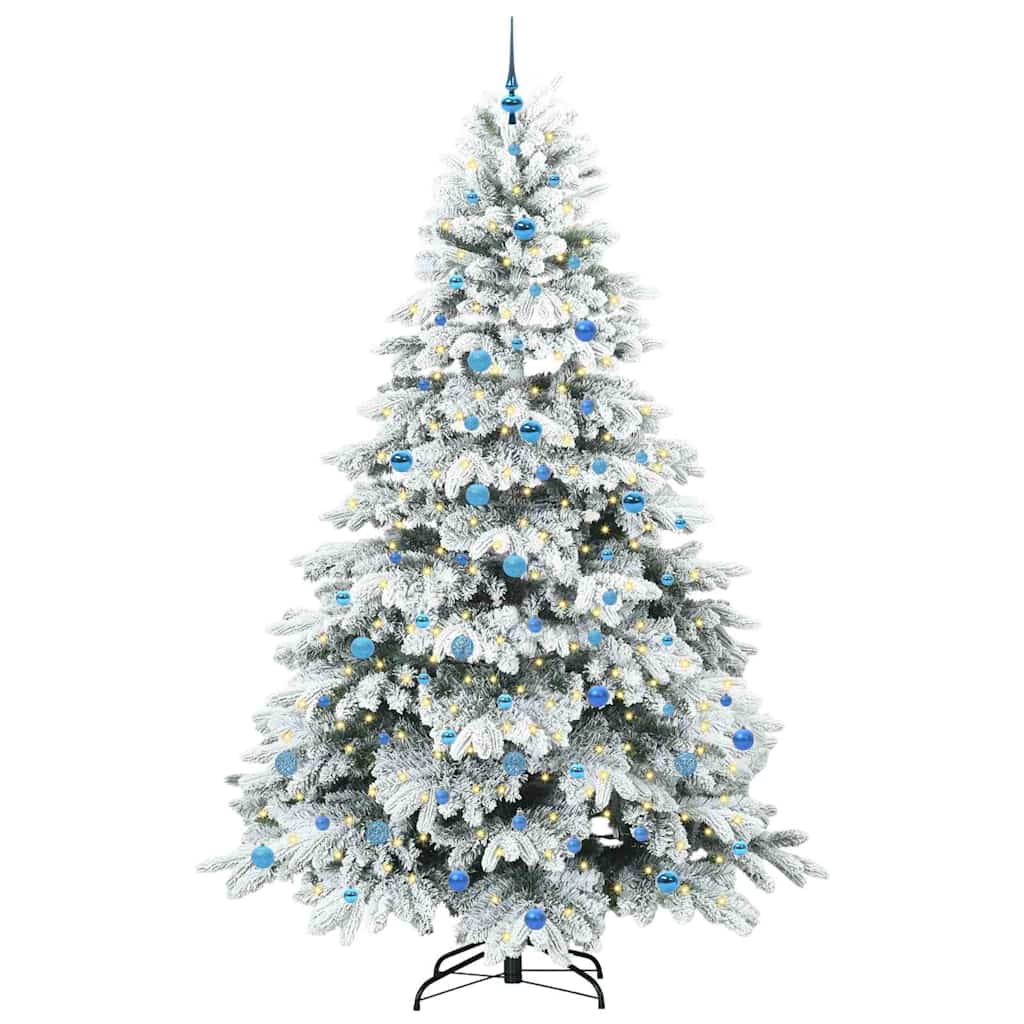 Artificial Christmas Tree with 300 LEDs White 240 cm PE and PVC