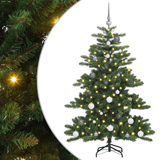 Artificial Hinged Christmas Tree Green 150 cm PVC and Steel