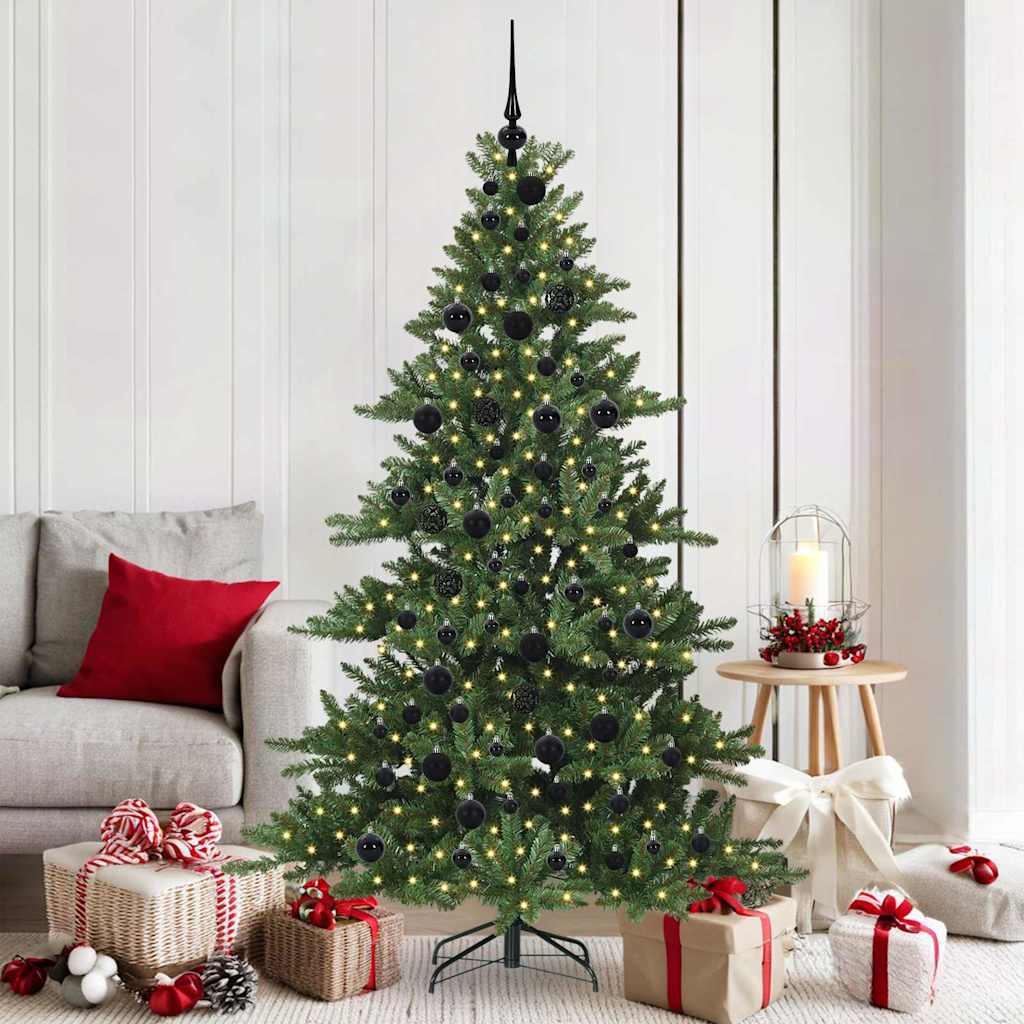 Artificial Hinged Christmas Tree Green 180 cm PVC and Steel