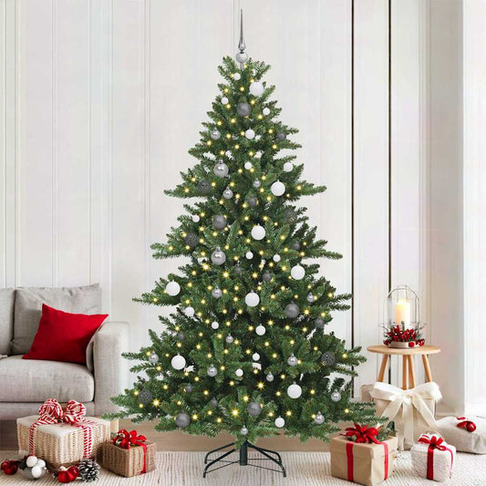Artificial Hinged Christmas Tree Green 210 cm PVC and Steel