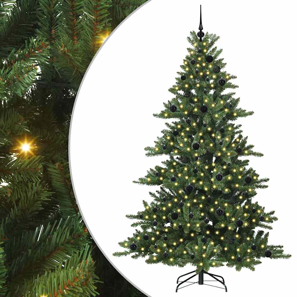 Artificial Hinged Christmas Tree Green 210 cm PVC and Steel