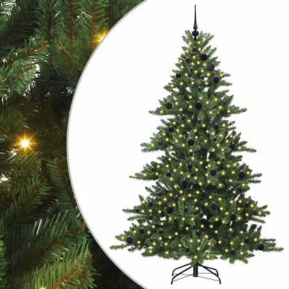 Artificial Hinged Christmas Tree Green 210 cm PVC and Steel