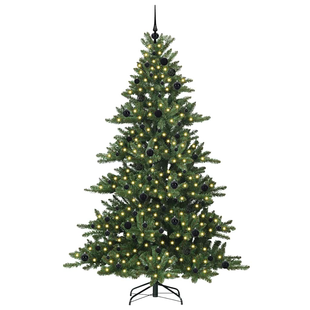 Artificial Hinged Christmas Tree Green 210 cm PVC and Steel