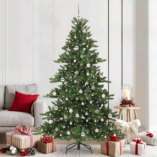 Artificial Hinged Christmas Tree Green 210 cm PVC and Steel
