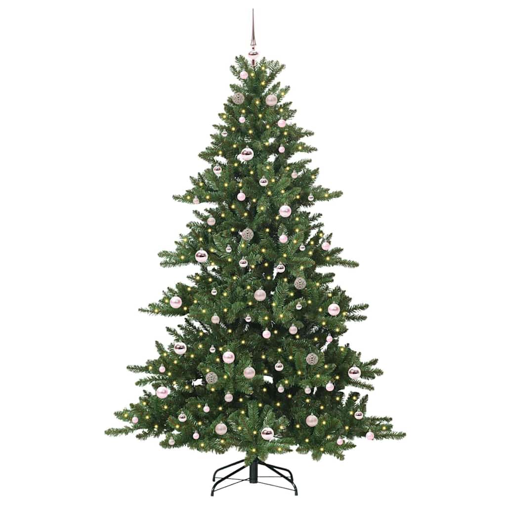 Artificial Hinged Christmas Tree Green 210 cm PVC and Steel