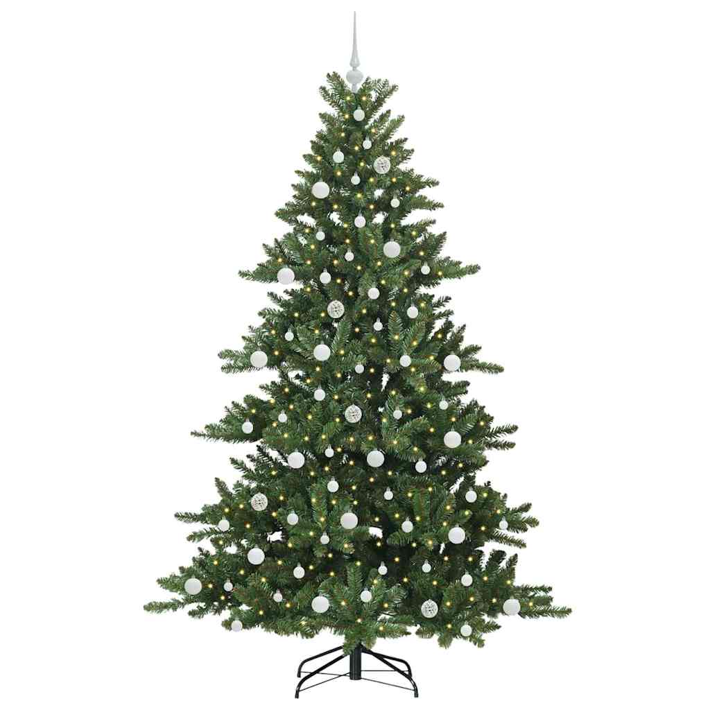 Artificial Hinged Christmas Tree Green 210 cm PVC and Steel