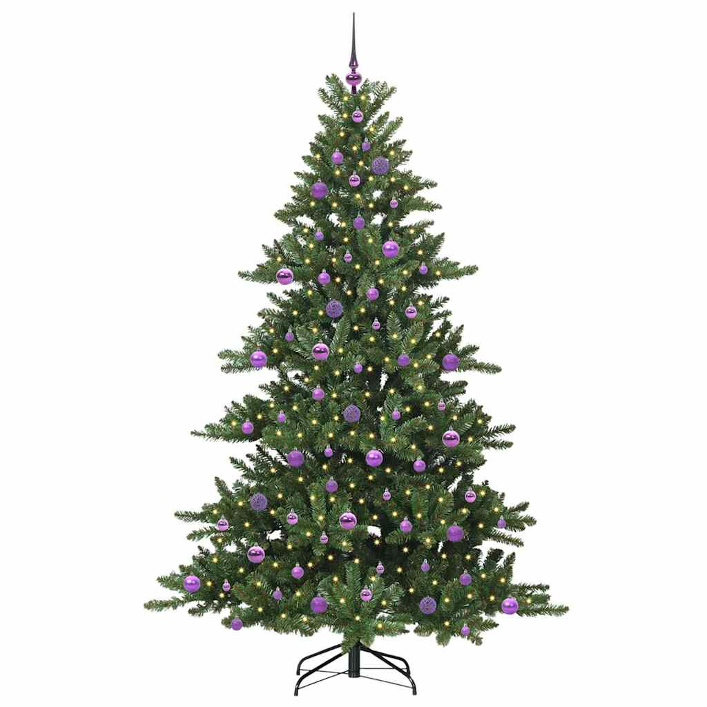 Artificial Hinged Christmas Tree Green 210 cm PVC and Steel
