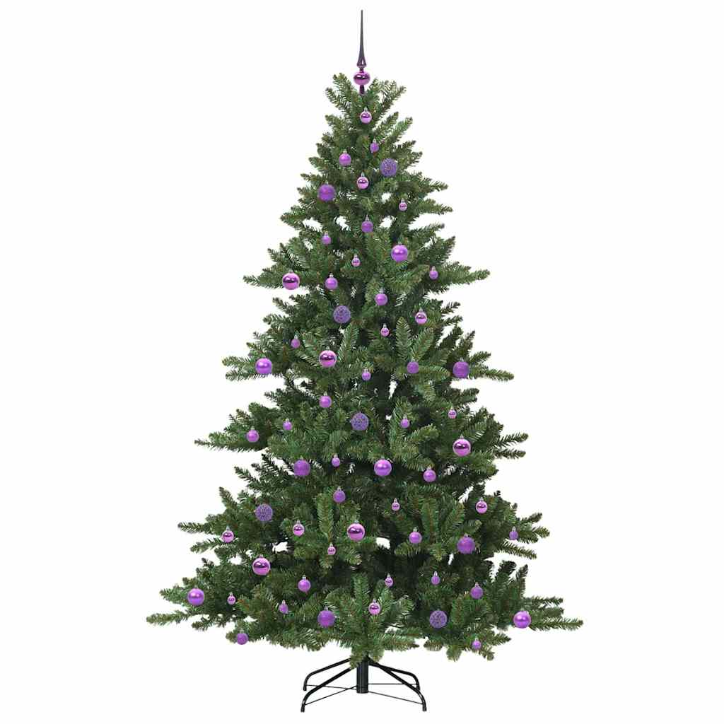 Artificial Hinged Christmas Tree Green 210 cm PVC and Steel
