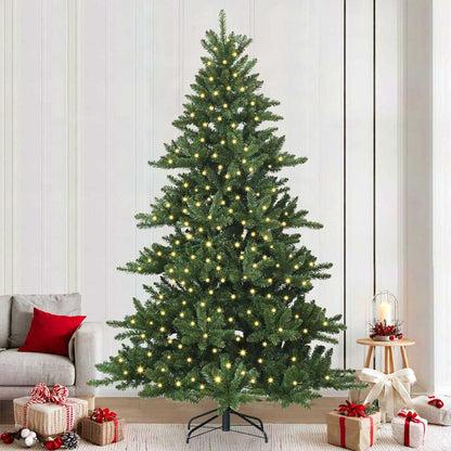 Artificial Hinged Christmas Tree Green 240 cm PVC and Steel
