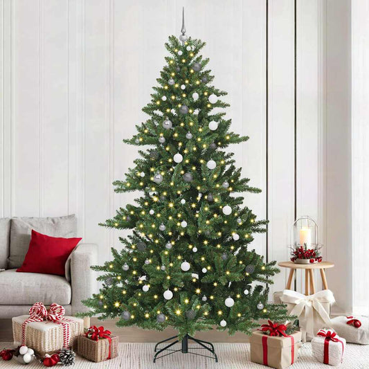 Artificial Hinged Christmas Tree Green 240 cm PVC and Steel