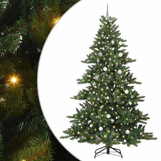 Artificial Hinged Christmas Tree Green 240 cm PVC and Steel