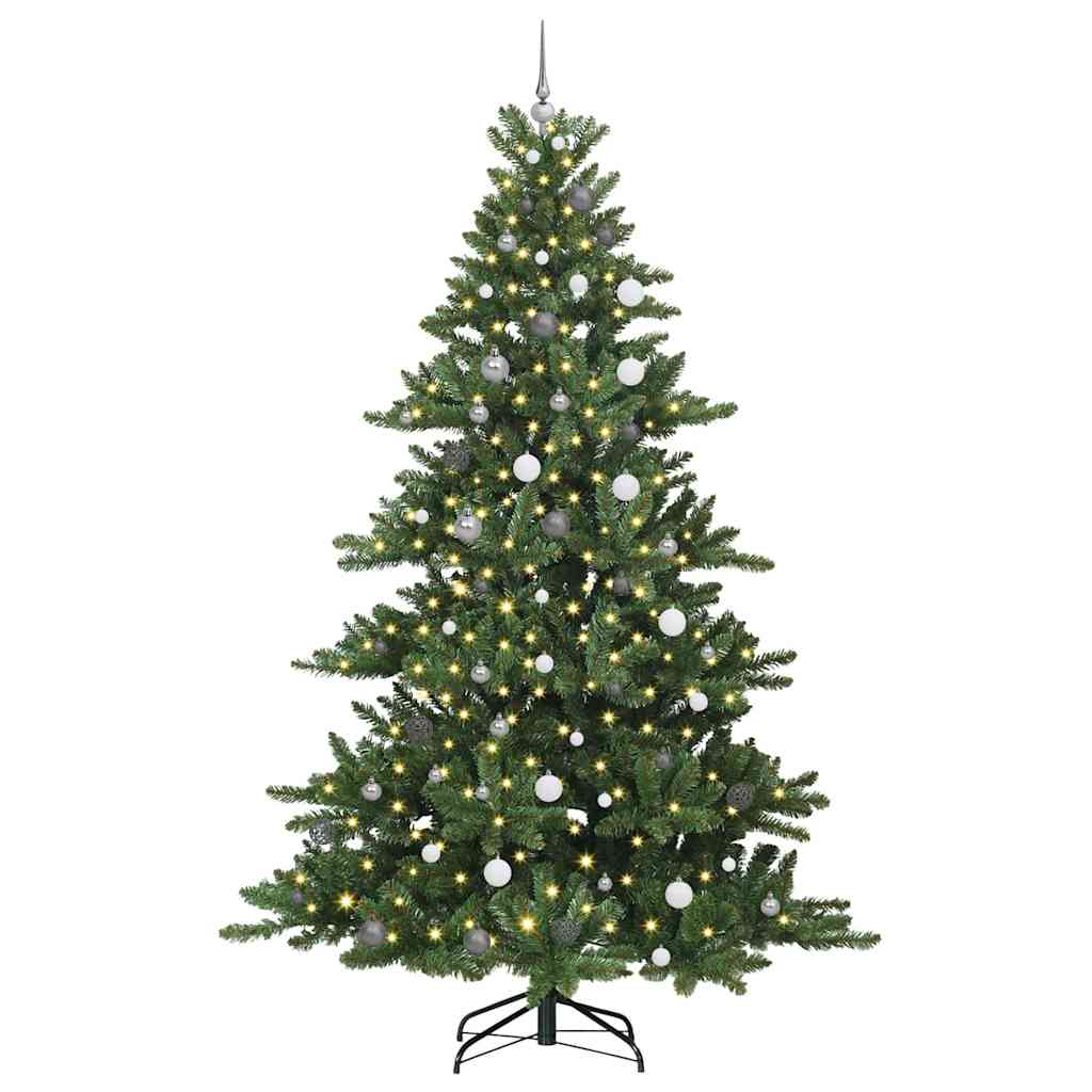 Artificial Hinged Christmas Tree Green 240 cm PVC and Steel