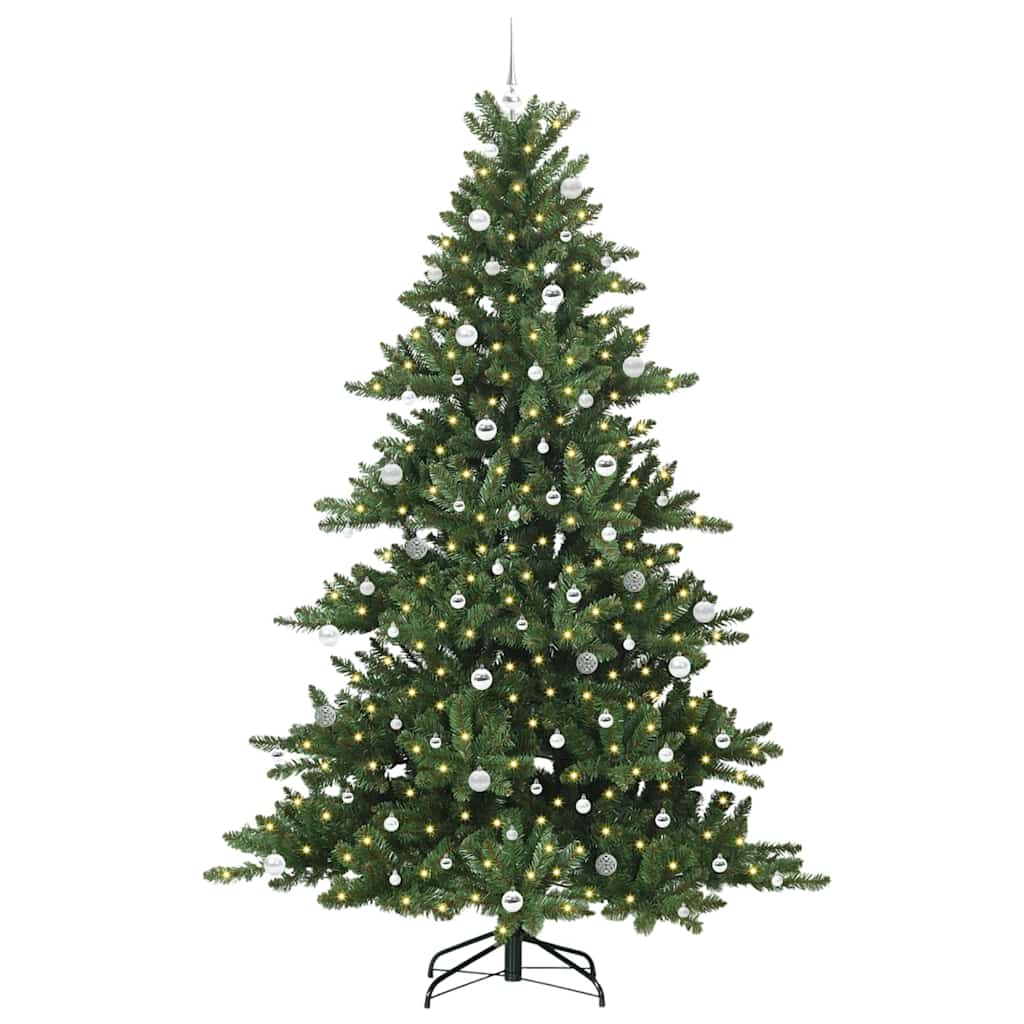 Artificial Hinged Christmas Tree Green 240 cm PVC and Steel