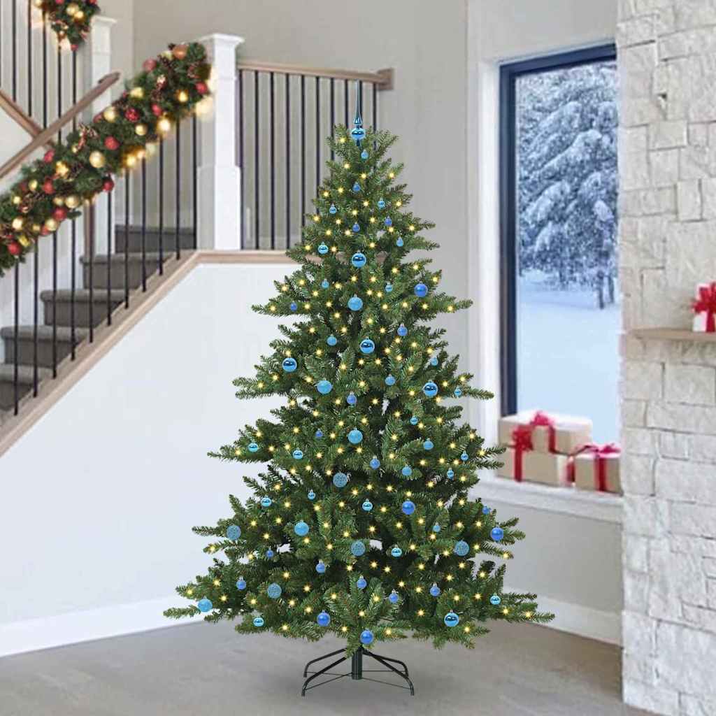 Artificial Hinged Christmas Tree Green 240 cm PVC and Steel