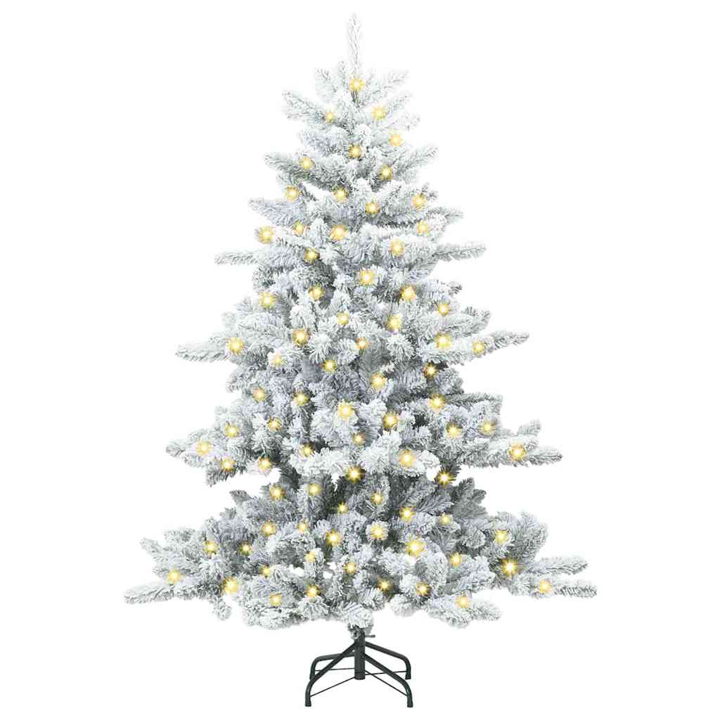 Artificial Hinged Christmas Tree White 150 cm PVC and Steel