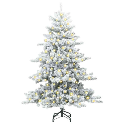 Artificial Hinged Christmas Tree White 150 cm PVC and Steel