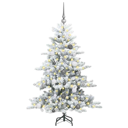 Artificial Hinged Christmas Tree White 150 cm PVC and Steel