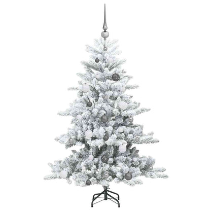 Artificial Hinged Christmas Tree White 150 cm PVC and Steel