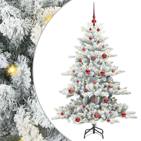 Artificial Hinged Christmas Tree White 150 cm PVC and Steel