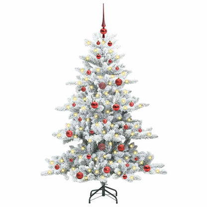 Artificial Hinged Christmas Tree White 150 cm PVC and Steel