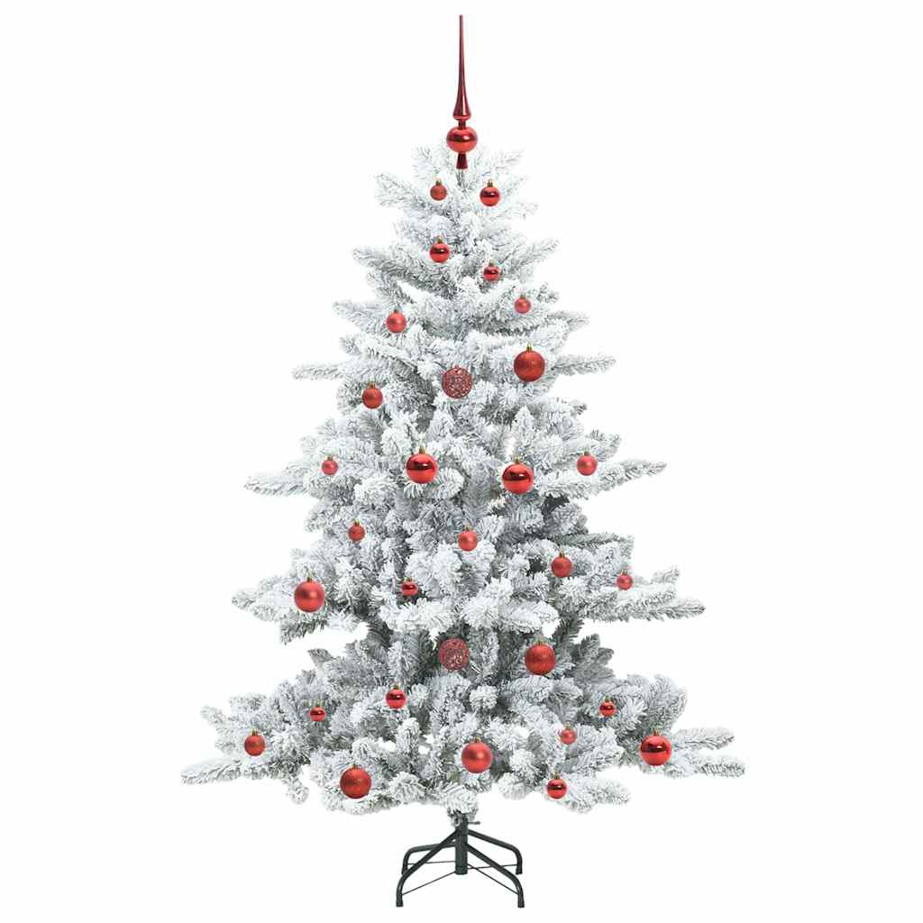 Artificial Hinged Christmas Tree White 150 cm PVC and Steel