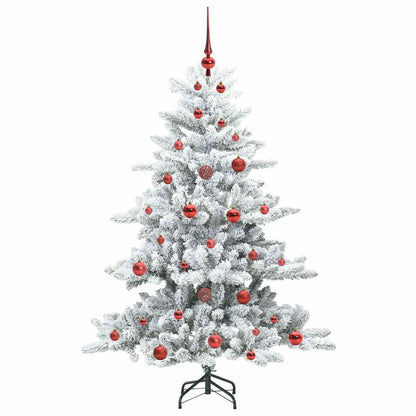 Artificial Hinged Christmas Tree White 150 cm PVC and Steel