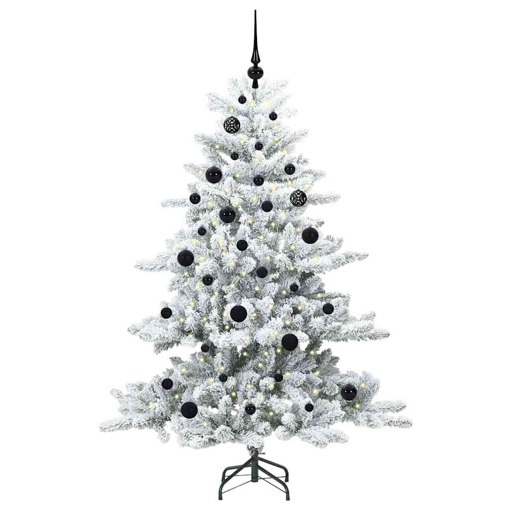 Artificial Hinged Christmas Tree White 150 cm PVC and Steel