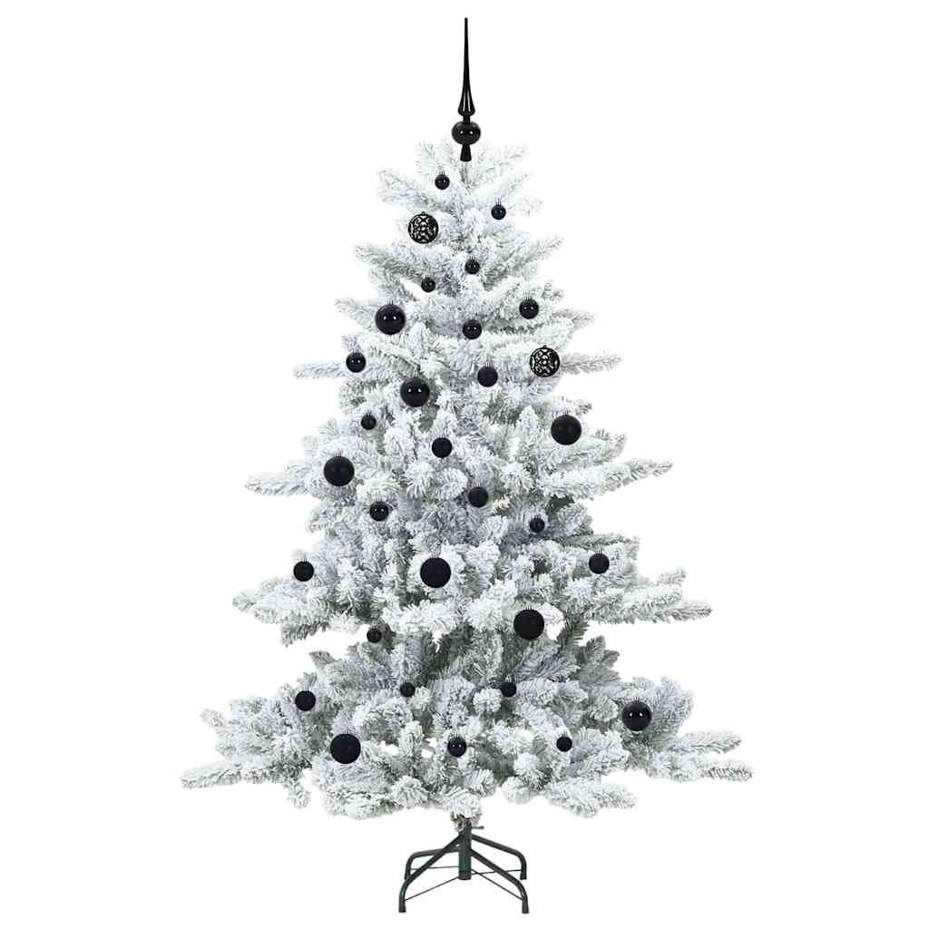 Artificial Hinged Christmas Tree White 150 cm PVC and Steel