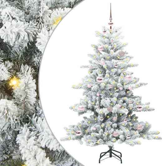 Artificial Hinged Christmas Tree White 150 cm PVC and Steel