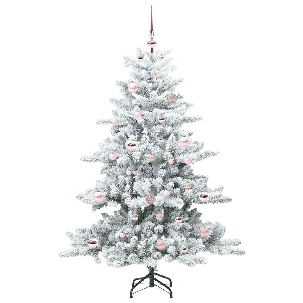 Artificial Hinged Christmas Tree White 150 cm PVC and Steel