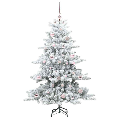 Artificial Hinged Christmas Tree White 150 cm PVC and Steel