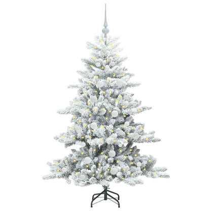 Artificial Hinged Christmas Tree White 150 cm PVC and Steel