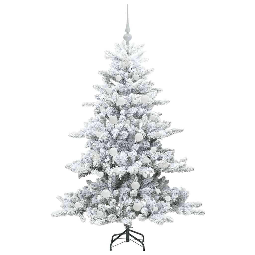Artificial Hinged Christmas Tree White 150 cm PVC and Steel